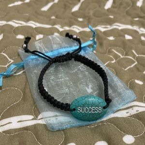 Adjustable “Success” turquoise bracelet